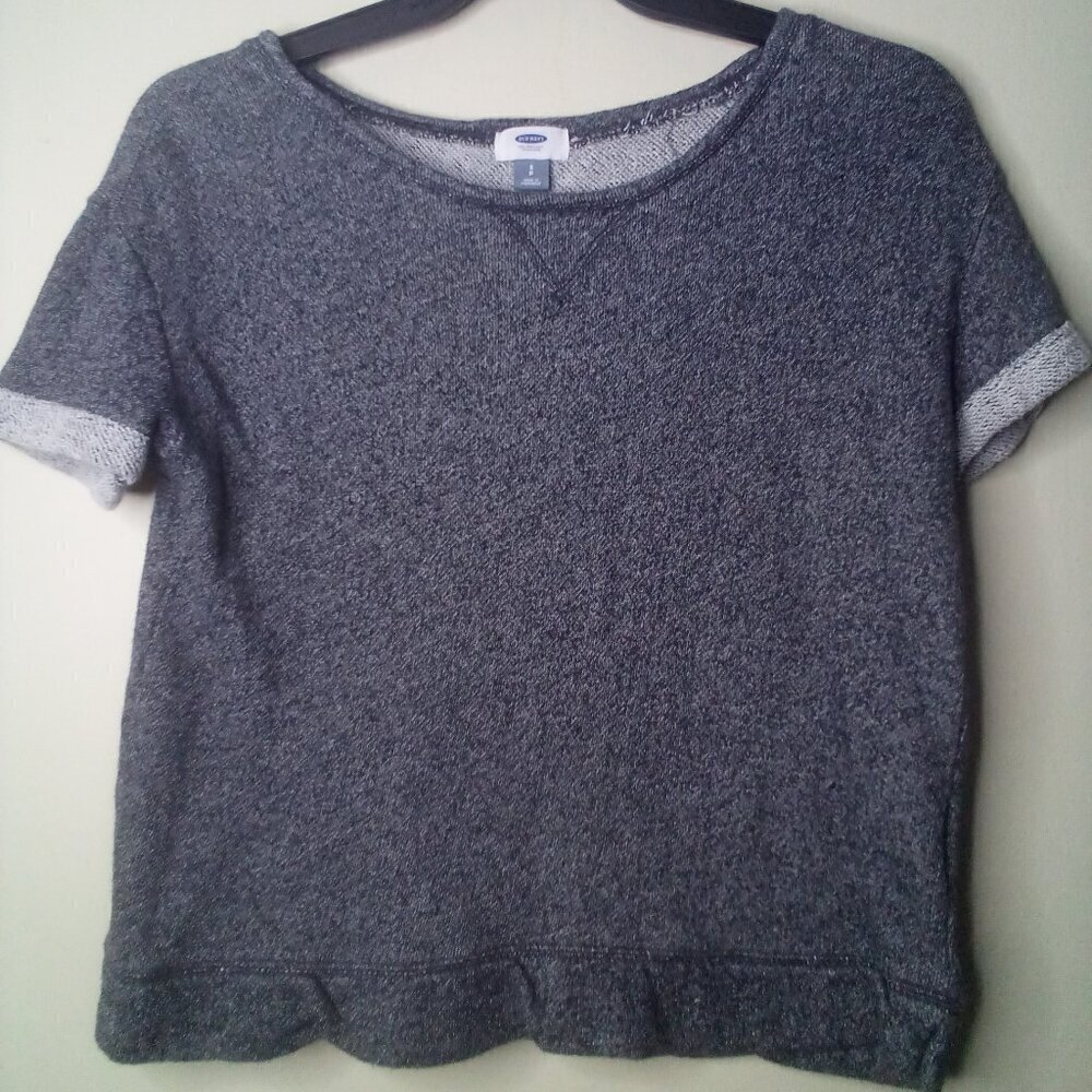 Old Navy Shirt Pullover Women S Short Sleeve Soft Stretch Gray